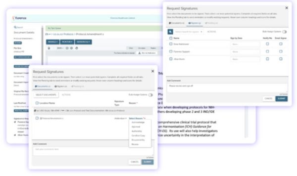 Screen capture of Florence's eBinders.